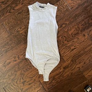 Forever 21 mock neck grey sleeveless bodysuit S